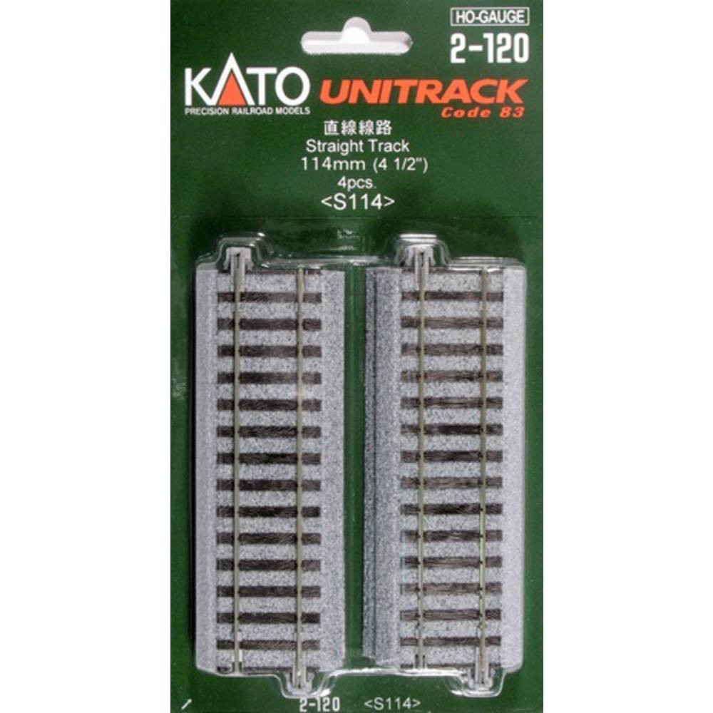 H0 Kato Unitrack 2-120 Rechte rails 114 mm 4 stuk(s)