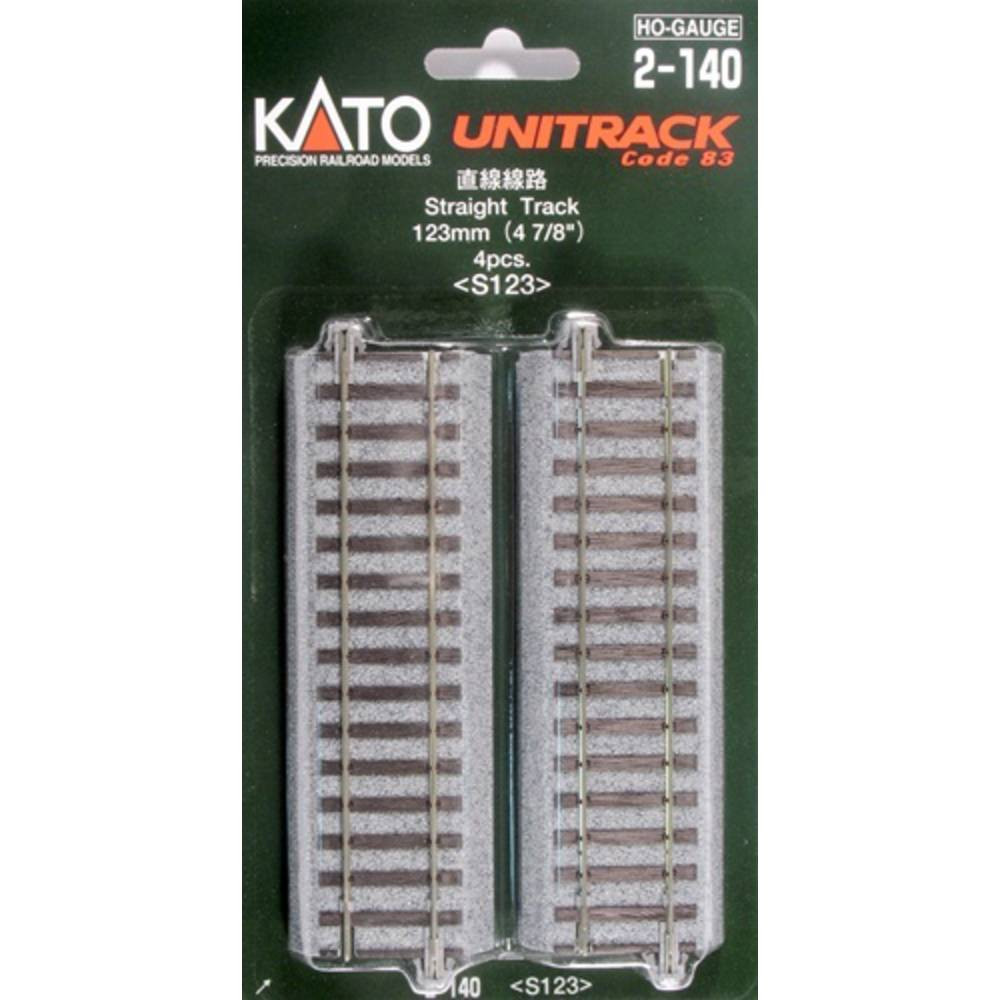 H0 Kato Unitrack 2-140 Rechte rails 123 mm 4 stuk(s)