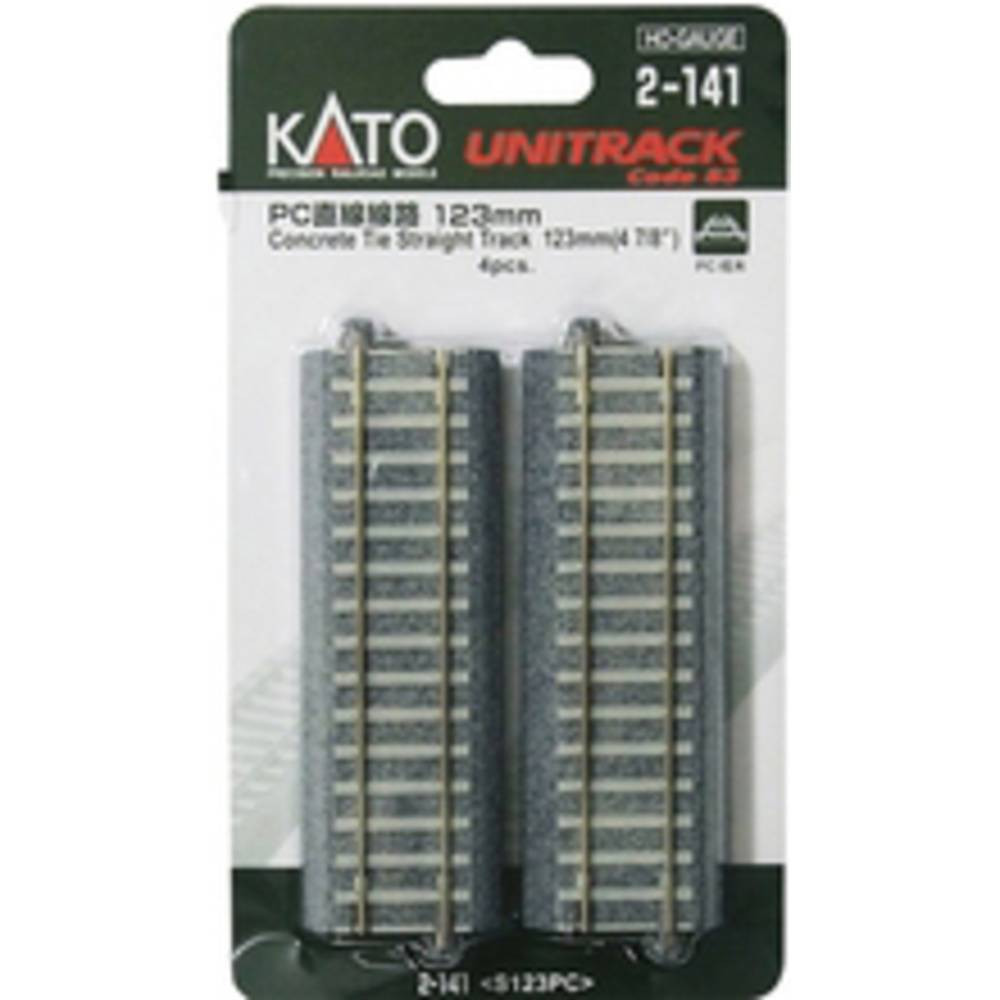 H0 Kato Unitrack 2-141 Rechte rails 123 mm 4 stuk(s)