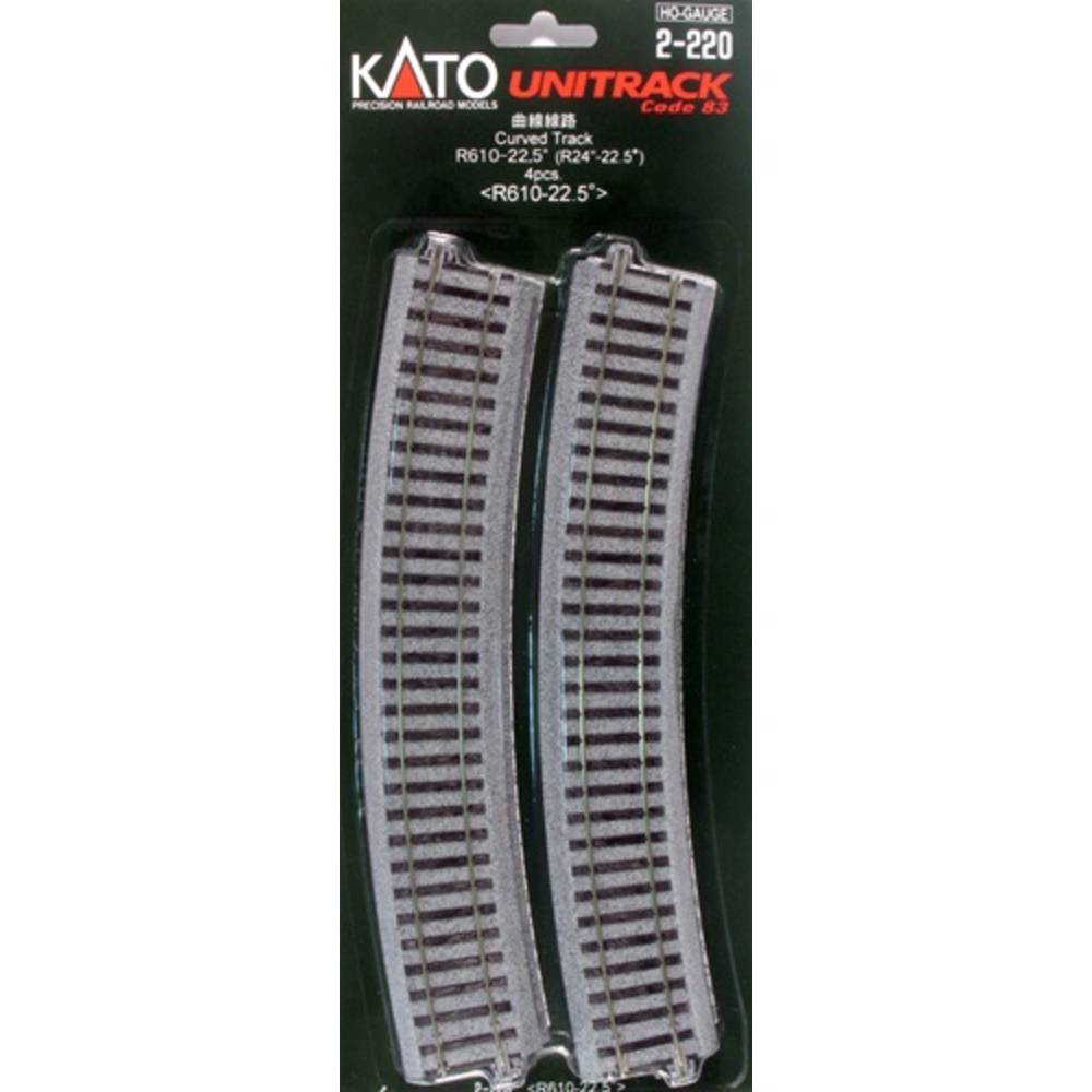 H0 Kato Unitrack 2-220 Gebogen rails 4 stuk(s)