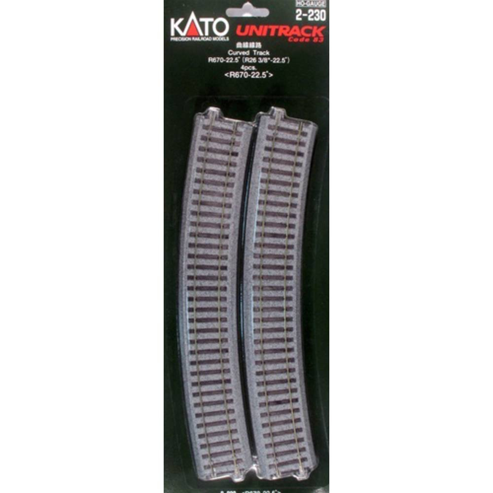 H0 Kato Unitrack 2-230 Gebogen rails 4 stuk(s)