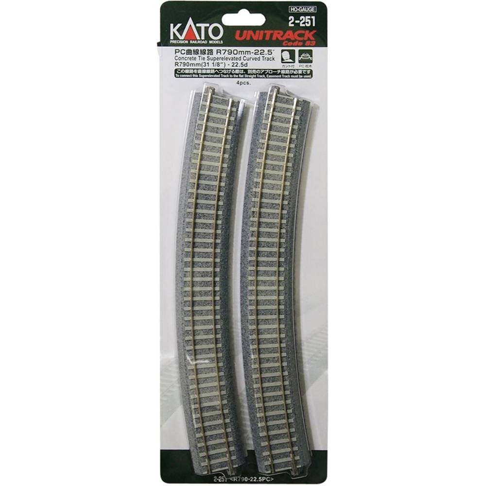 H0 Kato Unitrack 2-251 Gebogen rails 4 stuk(s)