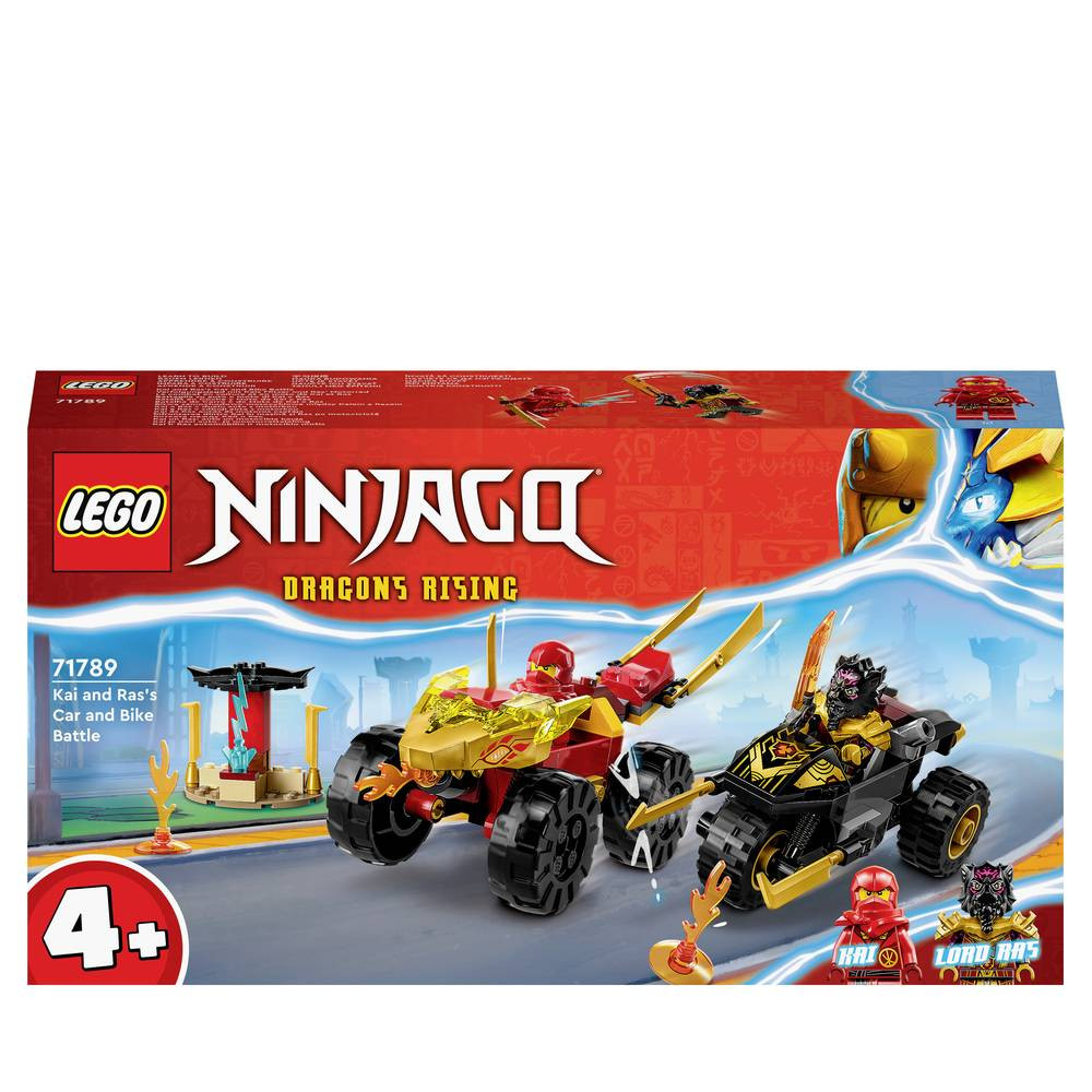 LEGO® NINJAGO 71789 Achtervolging met Kais Flitzer en ras motorfiets