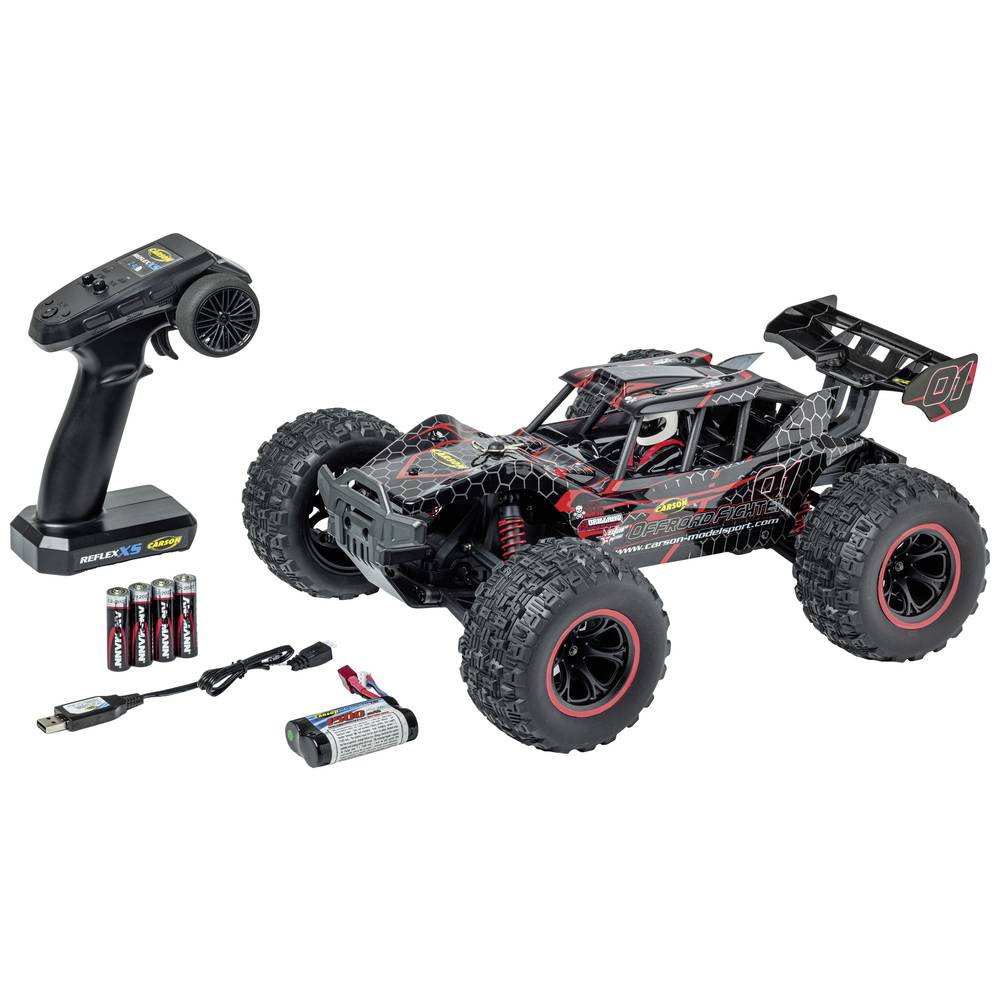 Carson Modellsport XS Offroad Fighter Cage Brushed 1:10 RC auto Elektro Truggy 4WD RTR 2,4 GHz