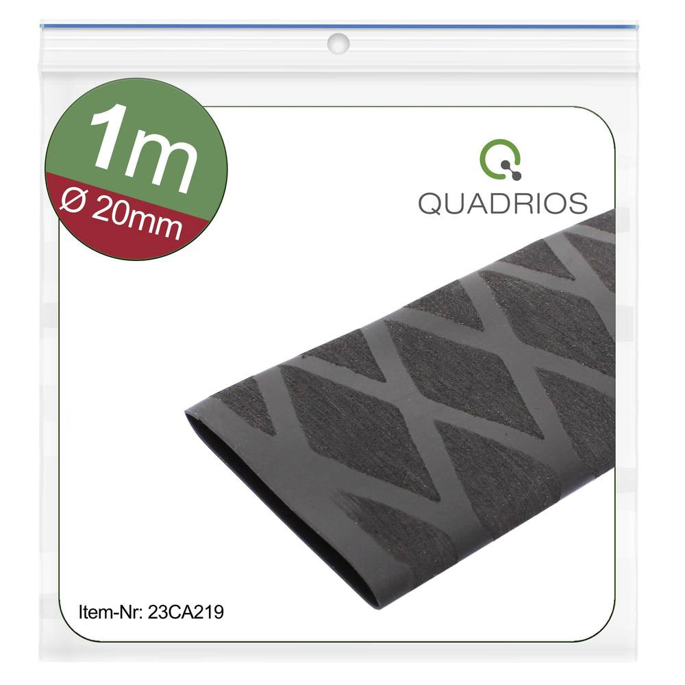 Quadrios 23CA219 Krimpkous zonder lijm Zwart 20 mm 10 mm Krimpverhouding:2:1 1 m