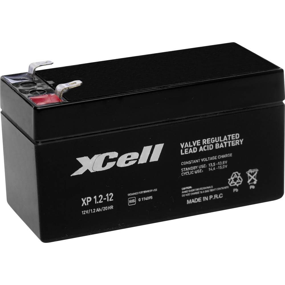 XCell XP1.212 Loodaccu 12 V 1.2 Ah Loodvlies (AGM) (b x h x d) 97 x 52 x 44 mm Kabelschoen 4.8 mm Onderhoudsvrij, VDS-certificering