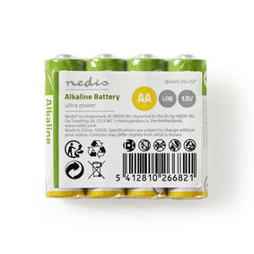Nedis Alkaline-Batterij AA batterijen (set van 4)