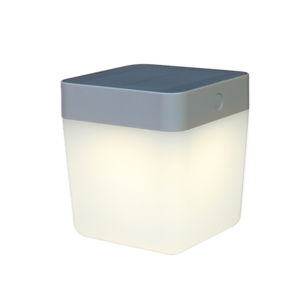 Lutec Table Cube LED-Solarlamp (grijs)