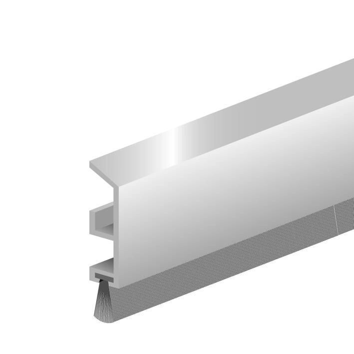 ELLEN Tochtprofiel opbouw ADS-B aluminium met borstel 1000mm
