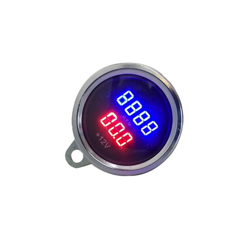 2 in 1 universele digitale Display waterdichte LED Voltage Meter Tachometer voor DC 12V motorfiets