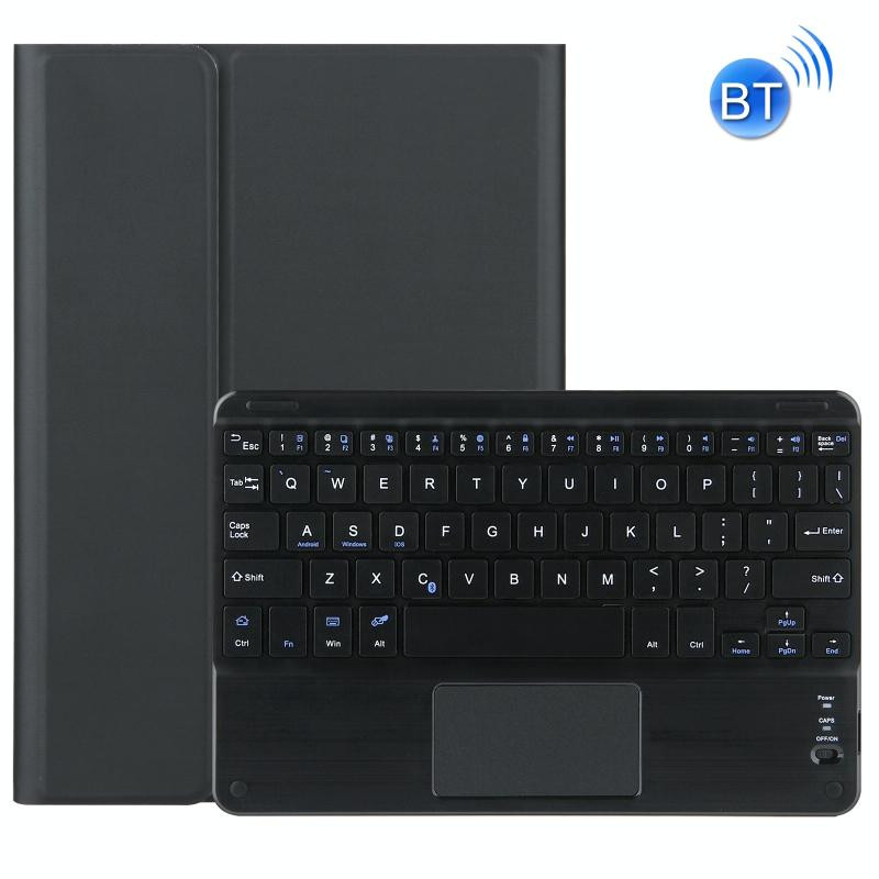 DY-P10-C 2 in 1 verwijderbaar Bluetooth-toetsenbord + beschermende lederen behuizing met touchpad en houder voor Lenovo Tab P10 10 1 inch (zwart)
