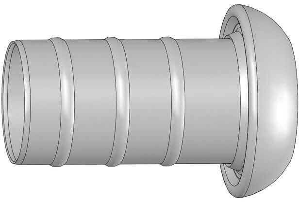 Dallai V-deel x slangtule - type C - RVS - 133 x 125 mm