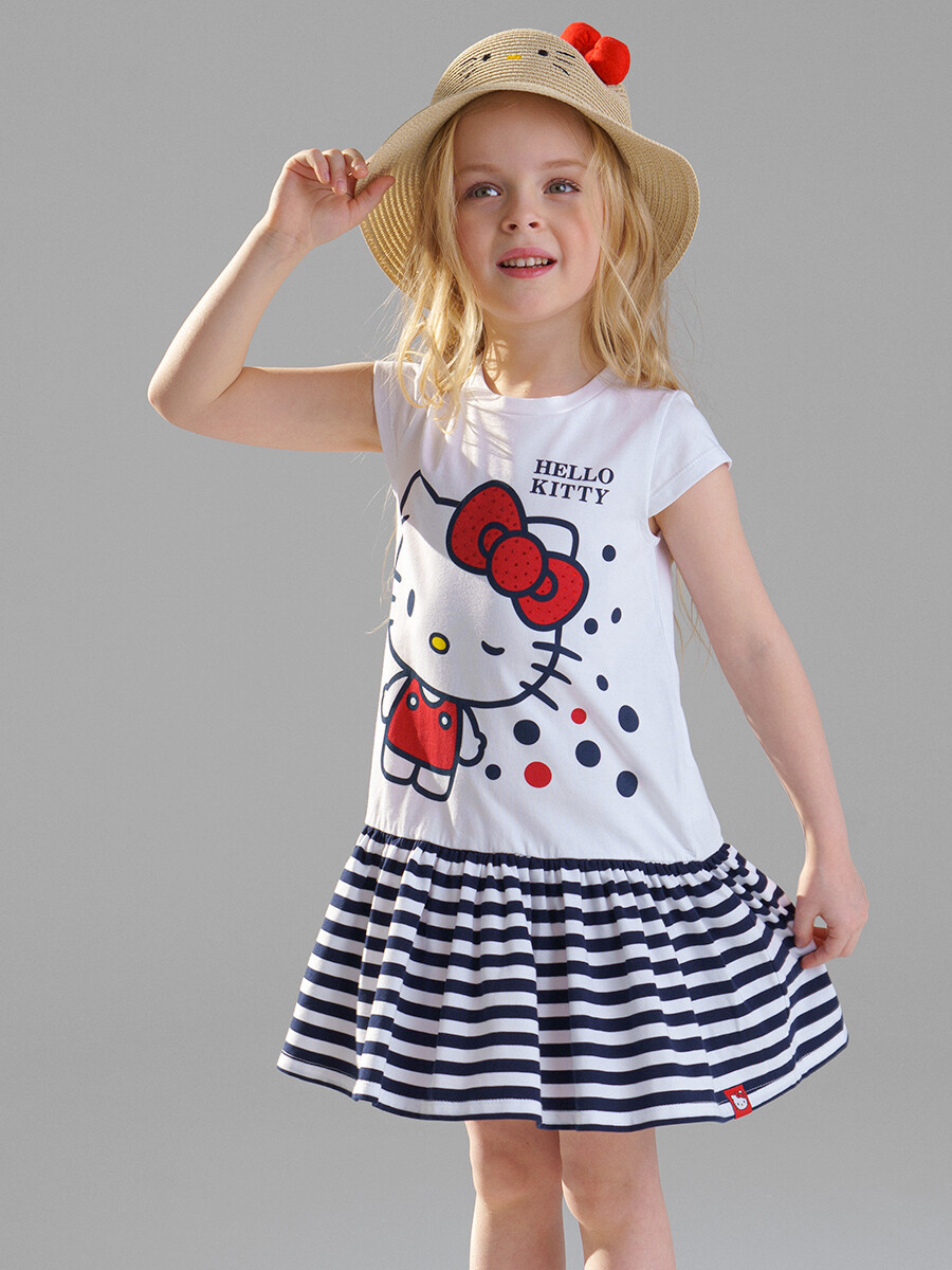 Платье трикотажное для девочки c принтом Hello Kitty