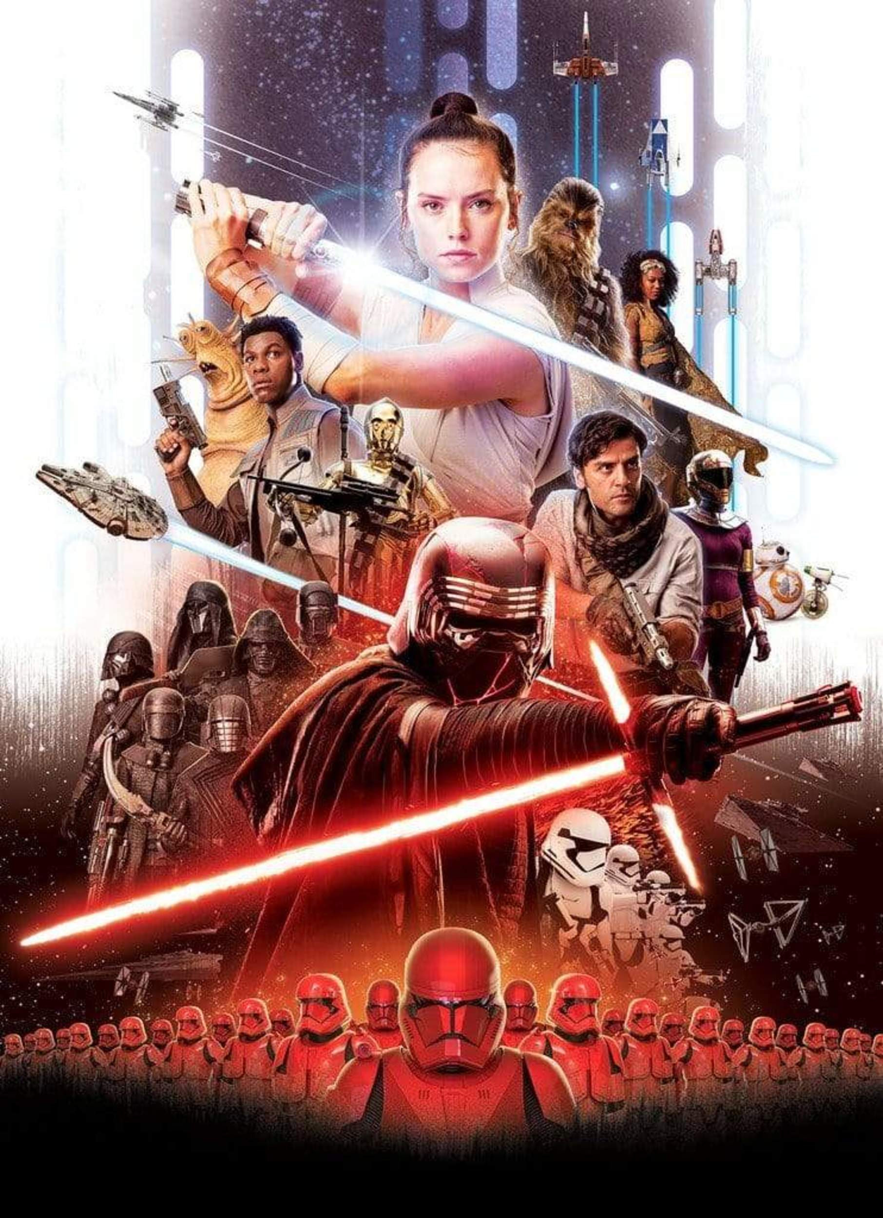 Fotobehang - Star Wars EP9 Movie Poster Rey 184x254cm - Papierbehang