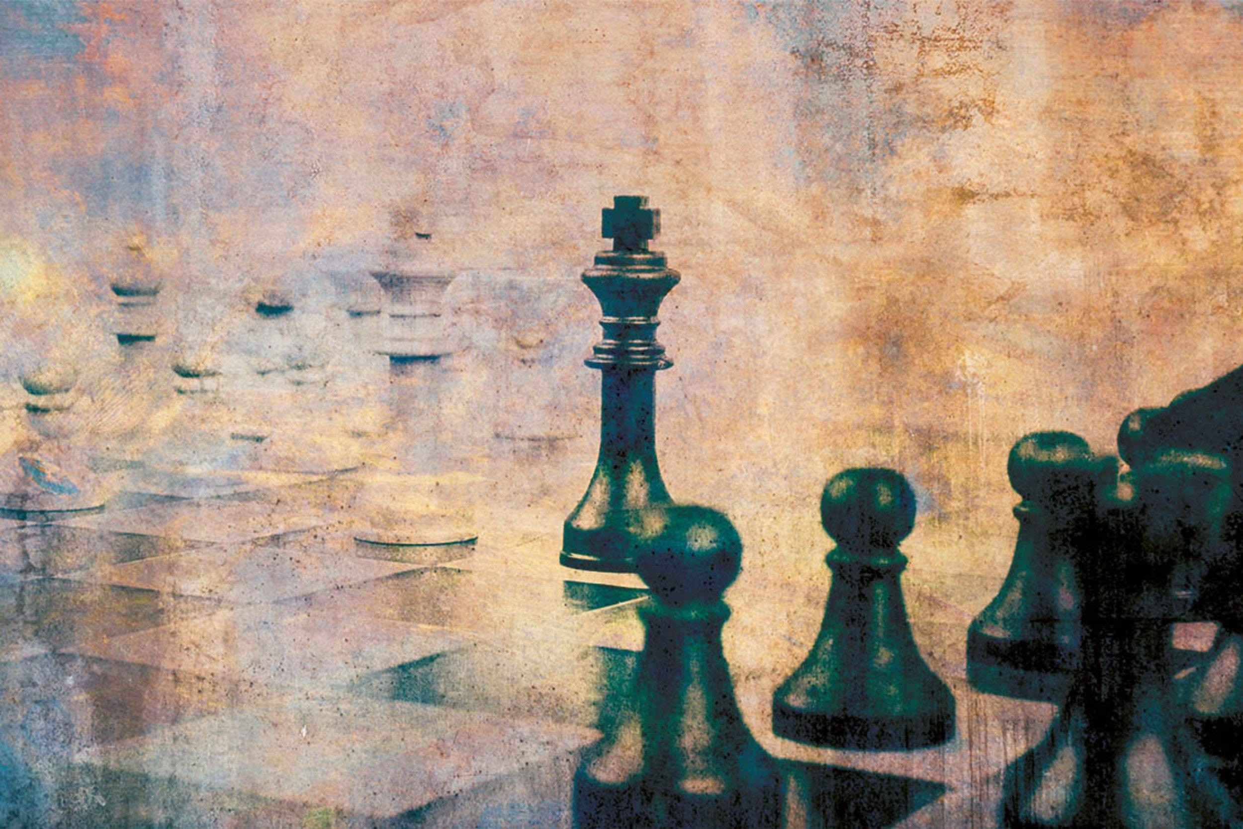 Fotobehang - Chess Abstract 375x250cm - Vliesbehang