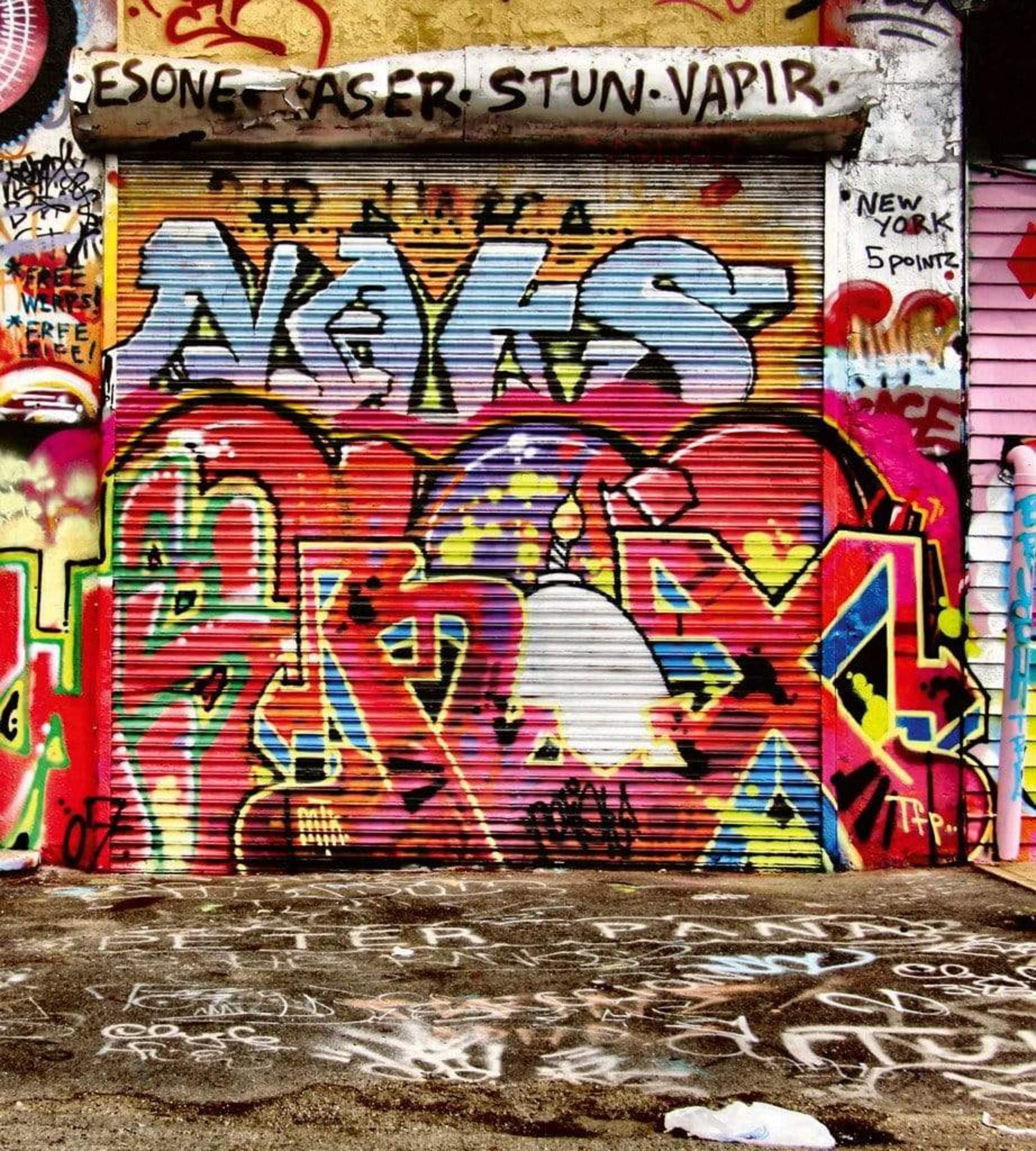 Fotobehang - Graffiti Street 225x250cm - Vliesbehang