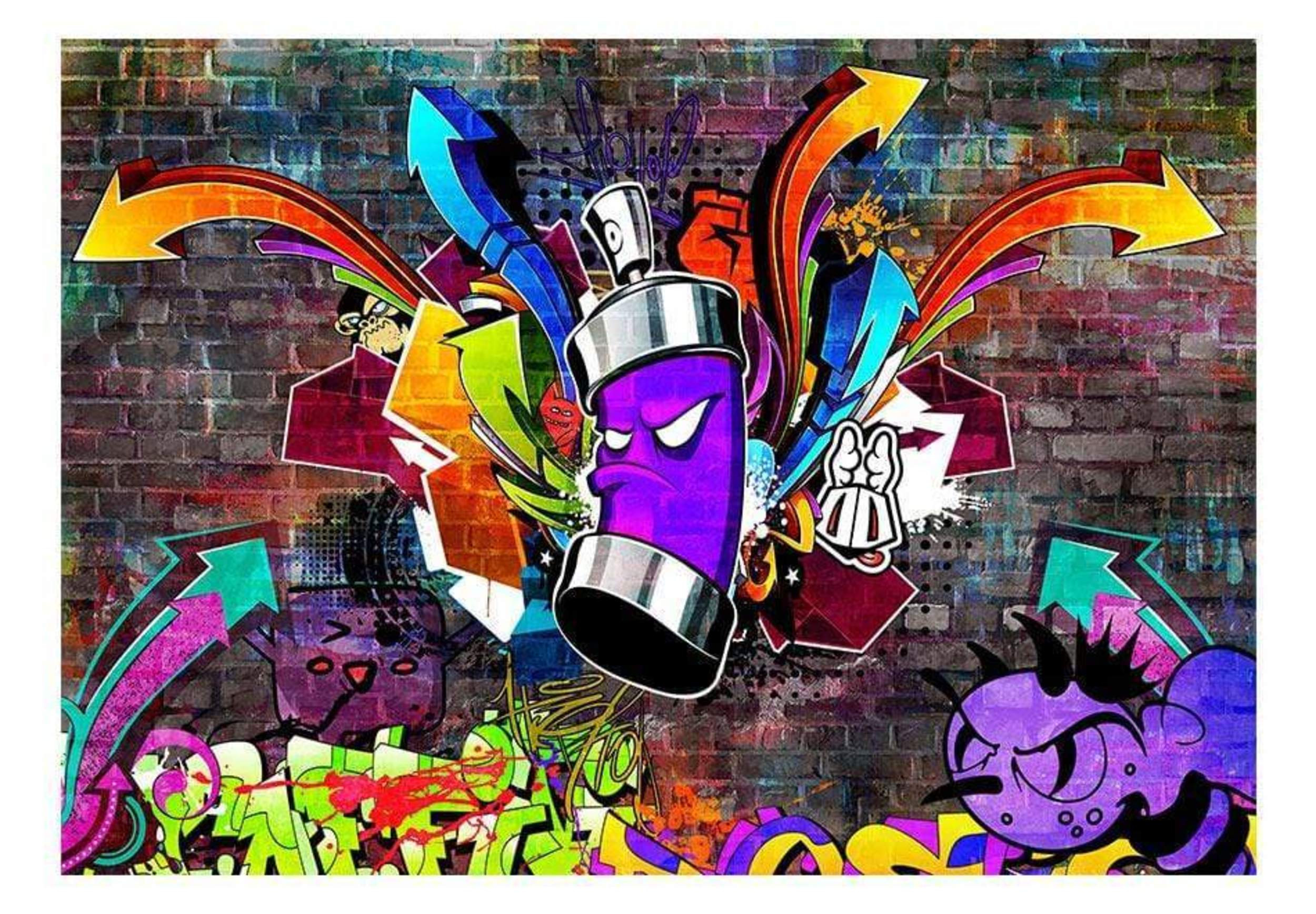 Fotobehang - Graffiti Colourful Attack 250x175cm - Vliesbehang