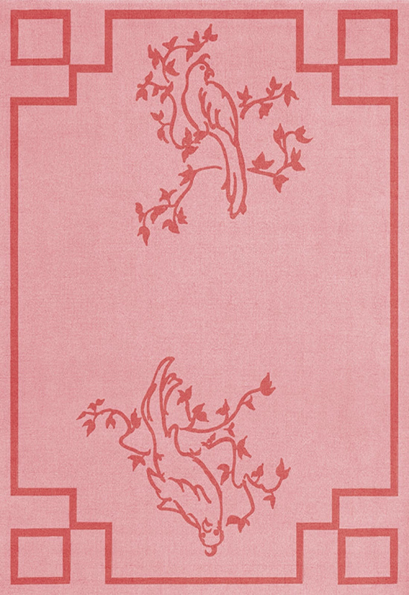 Layered - Vloerkleed Chinoiserie Wool Rug Scarlet Pink -