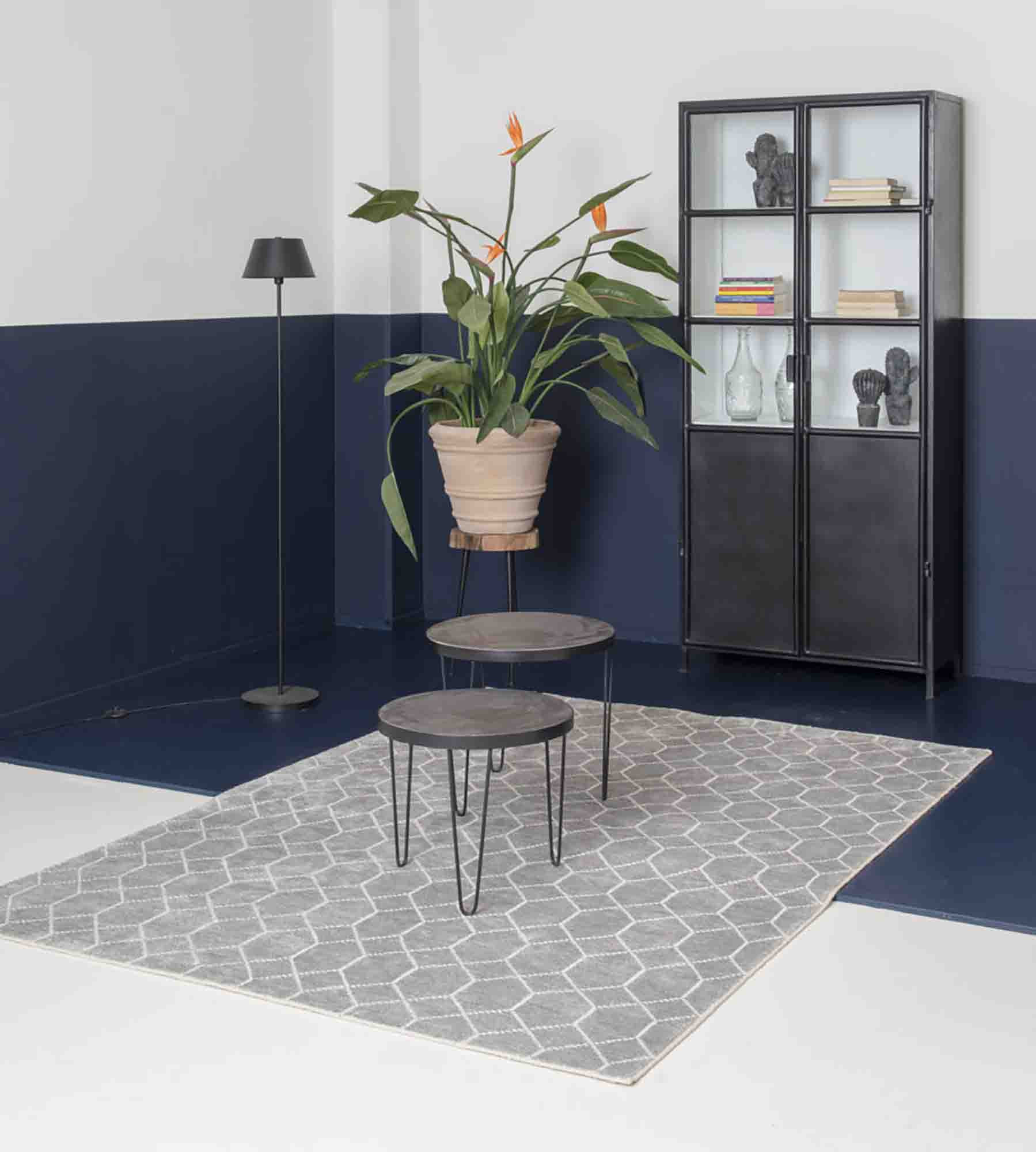 Brinker Carpets - Feel Good Laatz Grey - 200x300 cm Vloerkleed