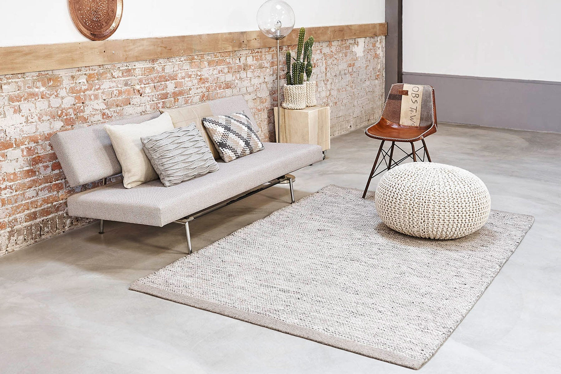 MOMO Rugs In/Outdoor Collection - Scandi Grey White Rond - 200 rond Vloerkleed