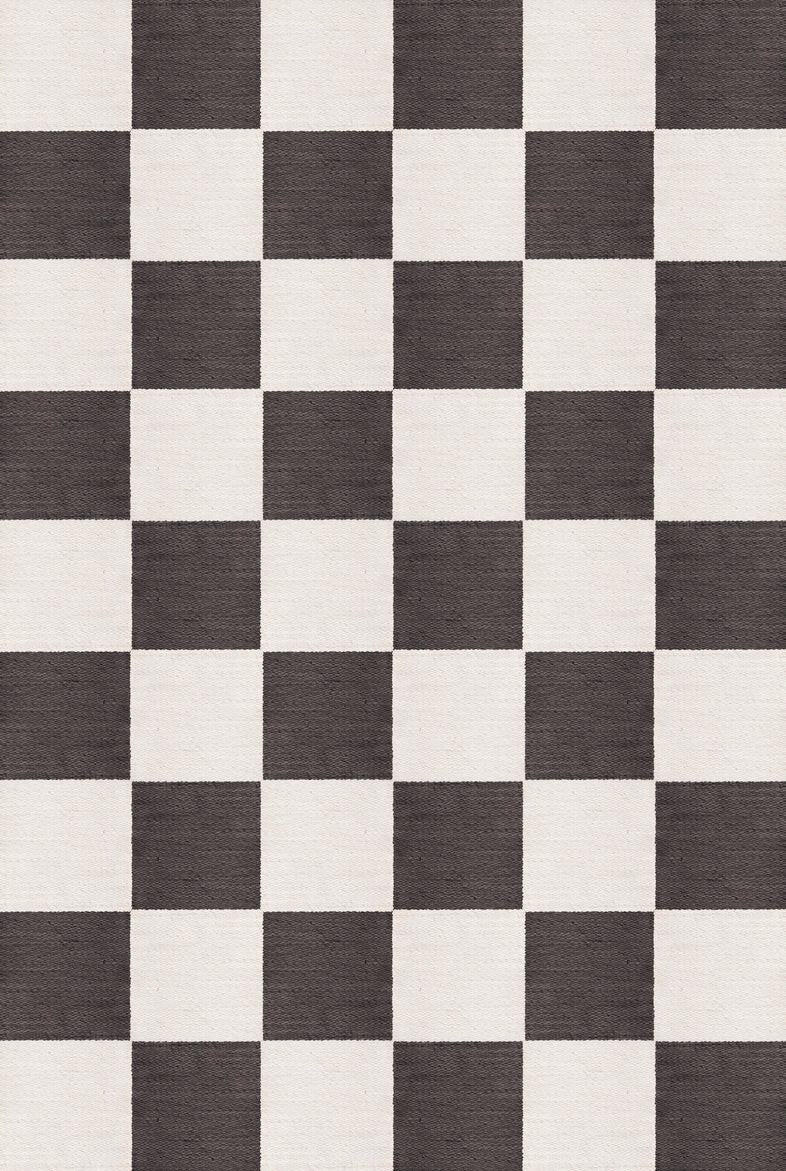 Layered - Vloerkleed Chess Wool Rug Black And White - 140x200 cm