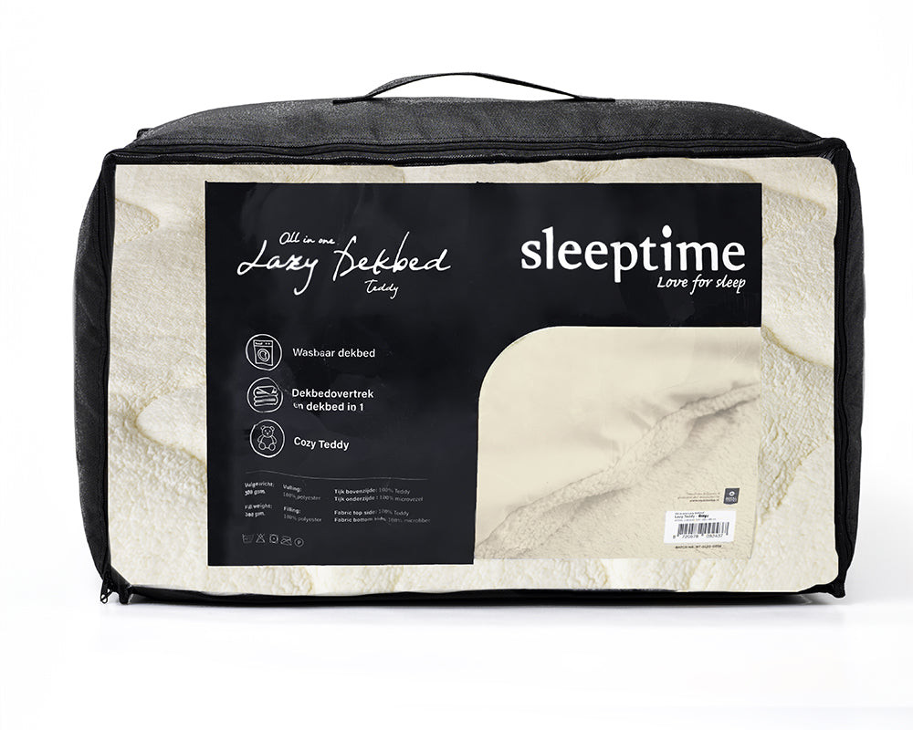 RoyalTextile - Sleeptime Lazy Dekbed Teddy - Crème - 200 x 200