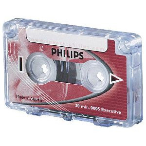 Cassette dicteer philips lfh 0005 2x15min + clip | Omdoos a 10 stuk