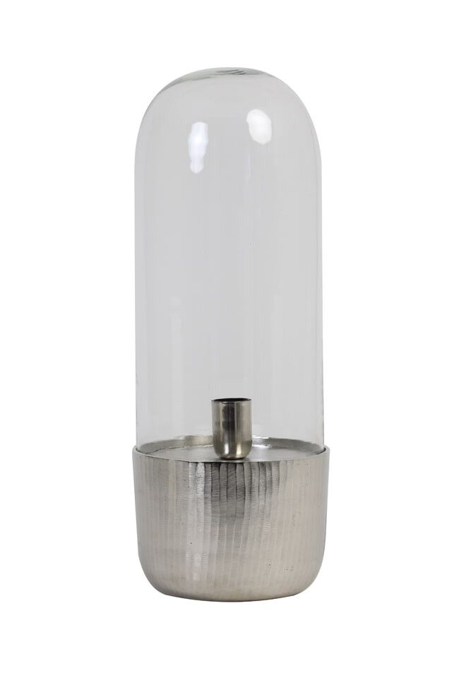 Light & Living Tafellamp 'Kalema', glas nikkel