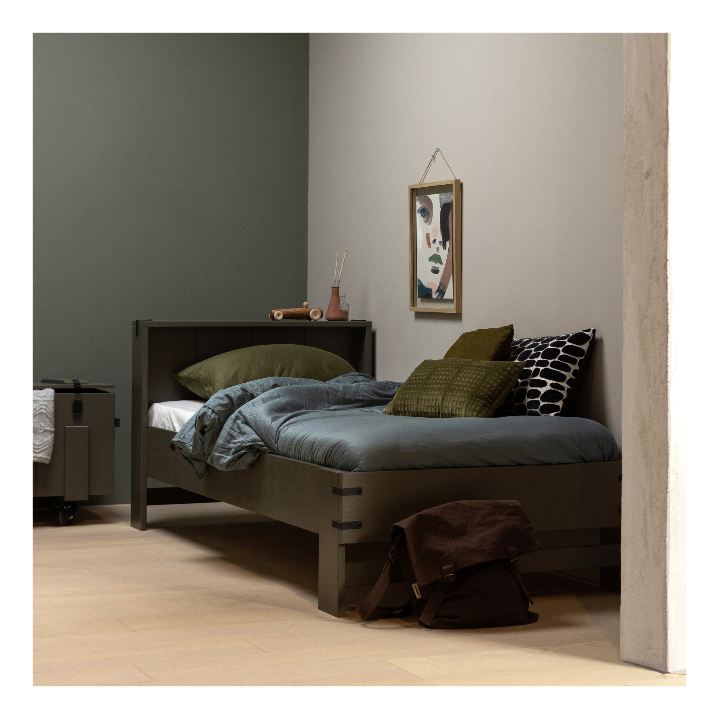 WOOOD Bed 'Bobby' 90 x 200cm, kleur Forest Green