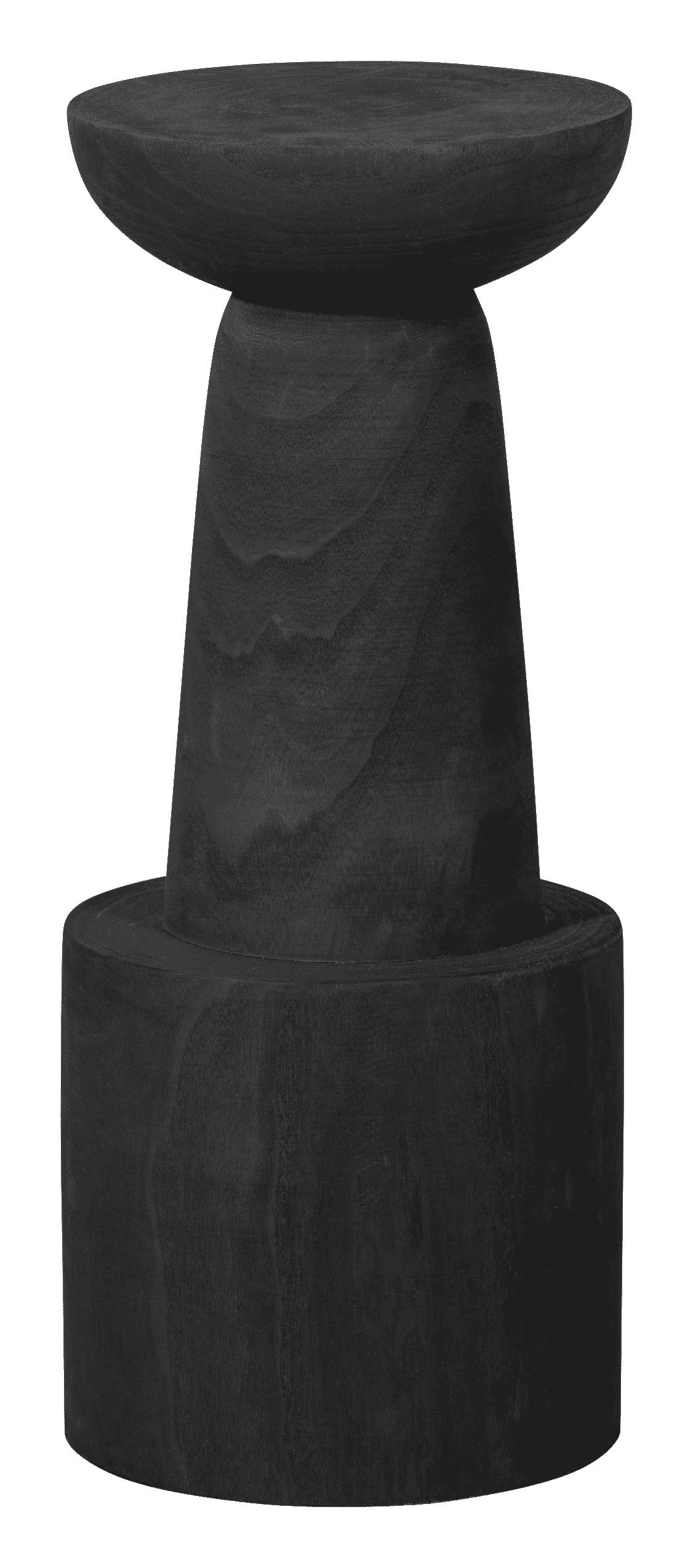WOOOD Barkruk 'Bink' Paulowniahout, kleur Zwart (zithoogte 76cm)