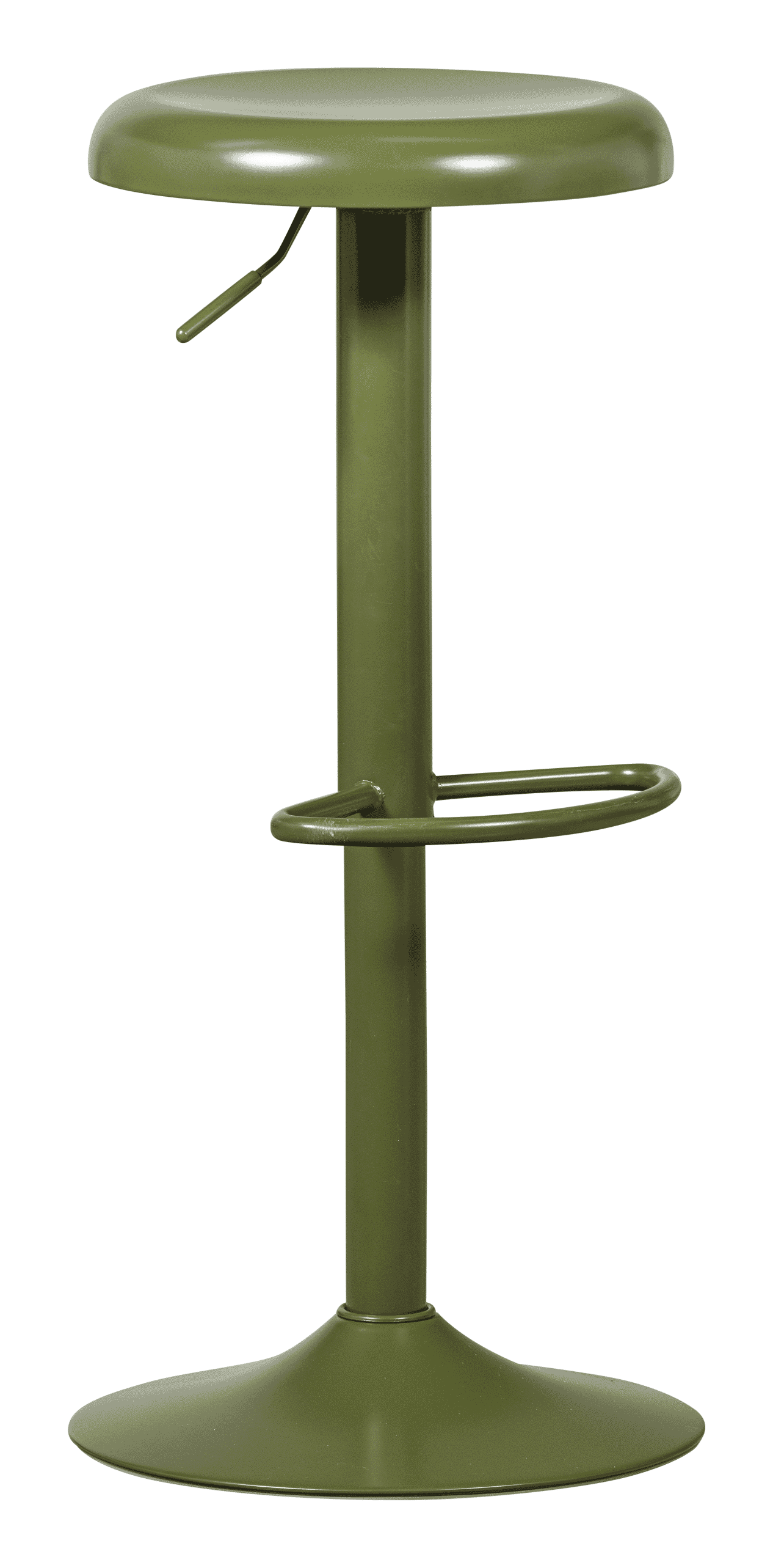 WOOOD Verstelbare Barkruk 'Isaac' kleur Warm Groen (zithoogte 61-81cm)