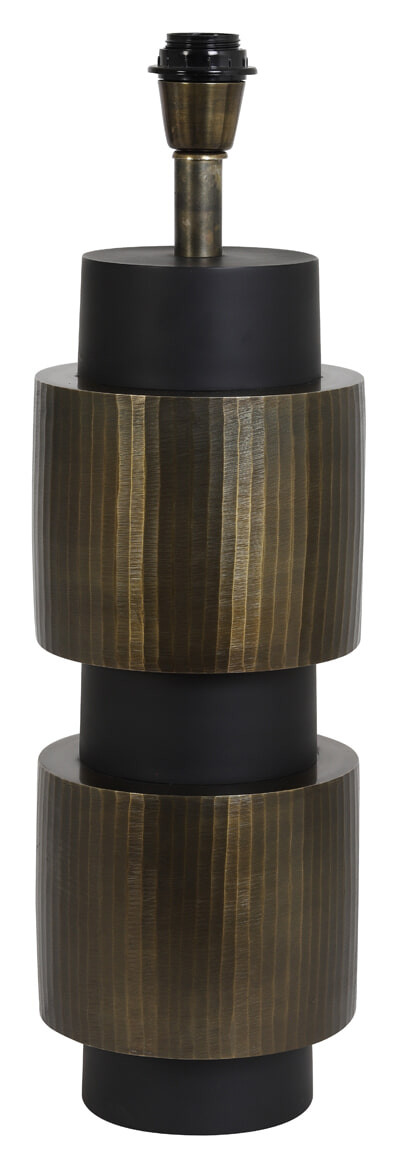 Light & Living Tafellamp 'Jacobi' 57cm, kleur Antiek Brons/Mat Zwart (excl. kap)