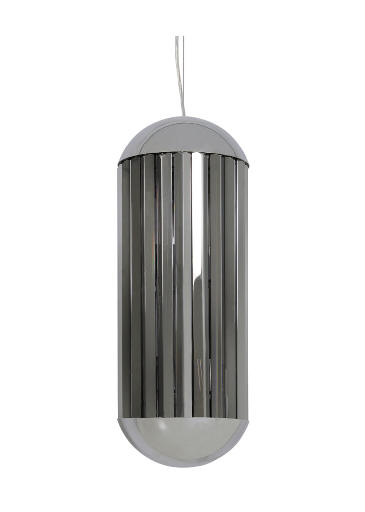 Light & Living Hanglamp 'Grayson' 30cm, chroom+smoke