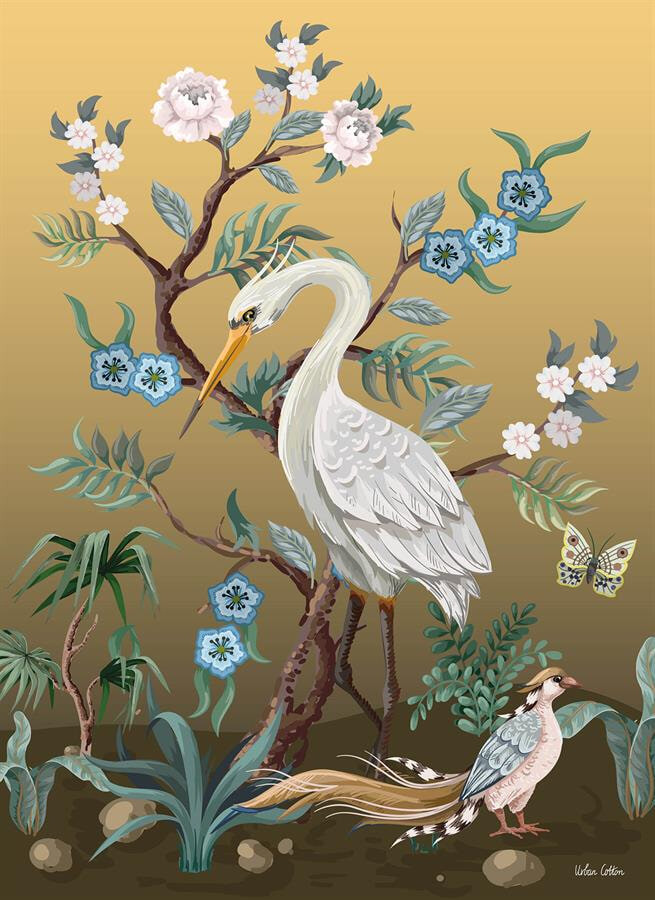 Urban Cotton Wandkleed 'Birds' Small, 80 x 110cm