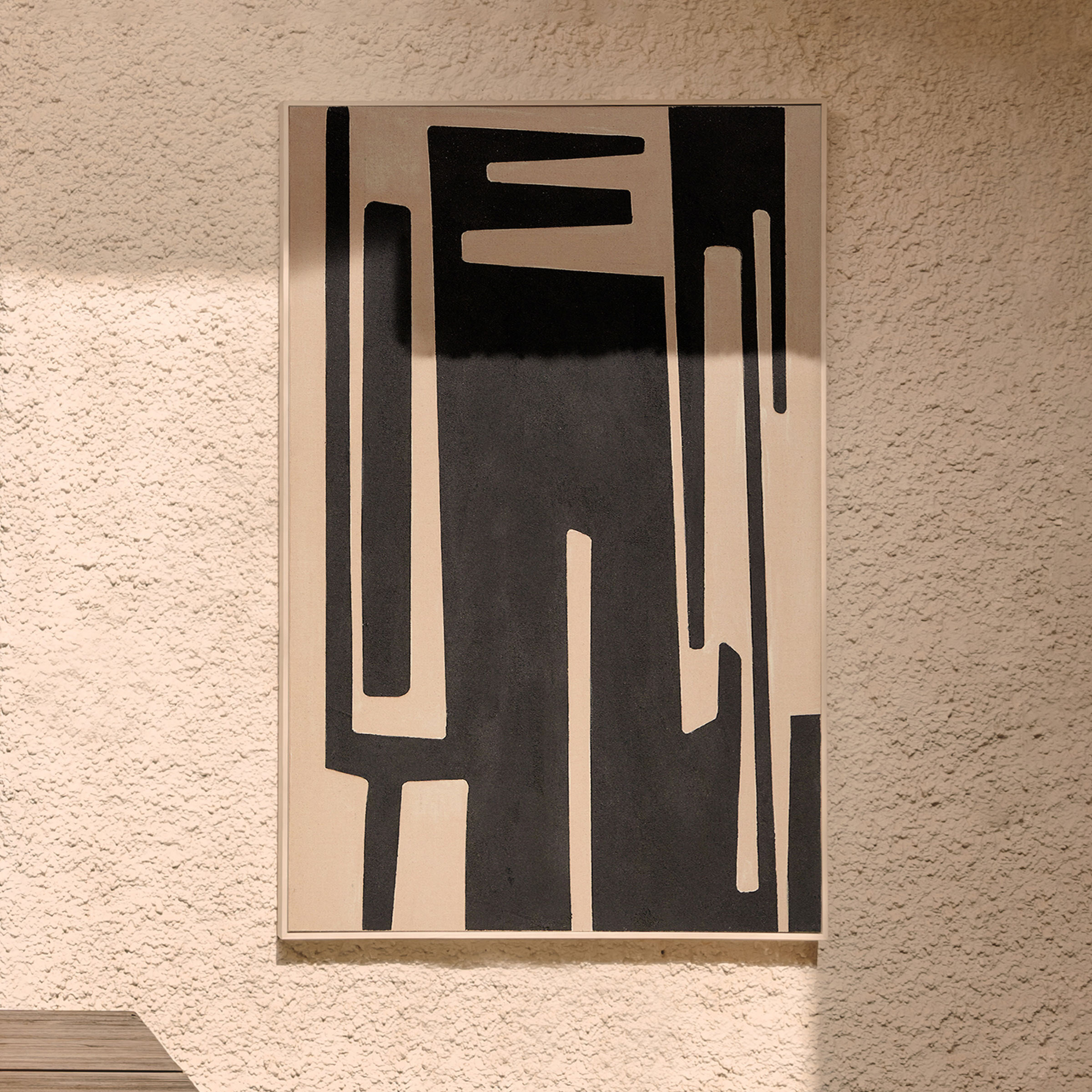 Kave Home Schilderij 'Salmi' Linnen, 140 x 90cm, kleur Zwart