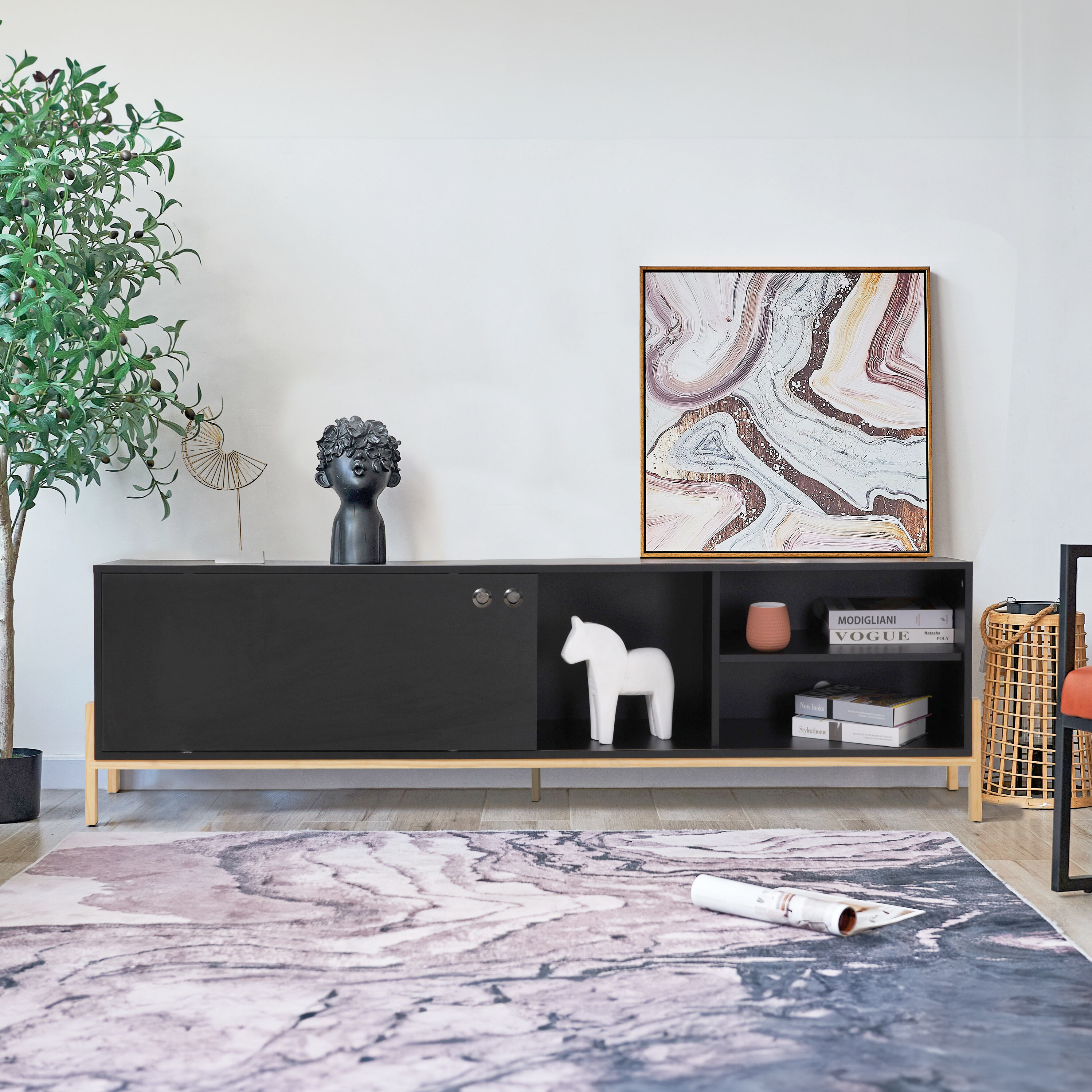 Artistiq TV-meubel 'Franca' 185cm, kleur Zwart