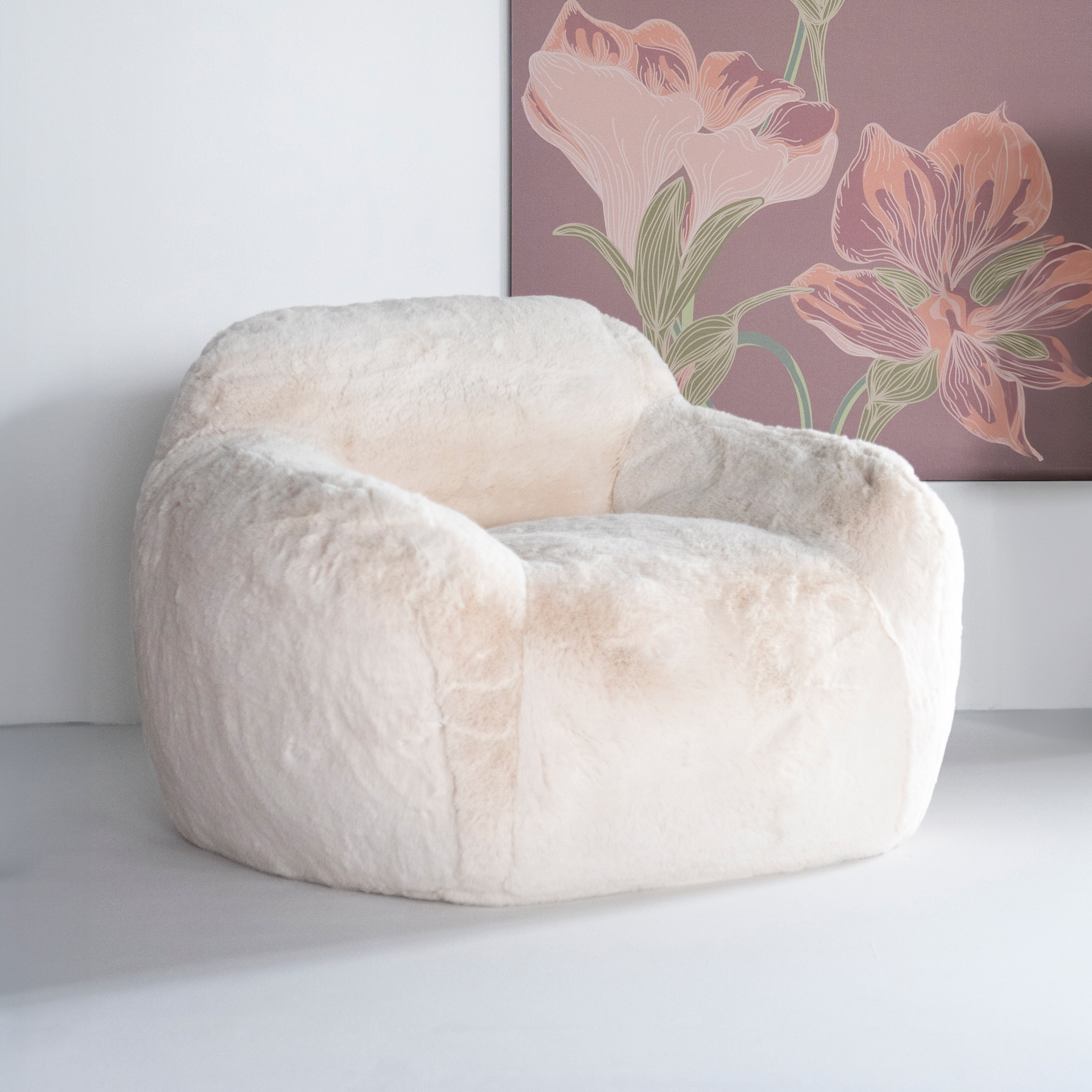By-Boo Fauteuil Hug Fluffy - Beige
