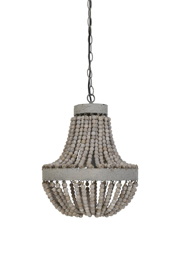 Light & Living Hanglamp 'Luna' kralen Ø35,5x45 cm, oud wit