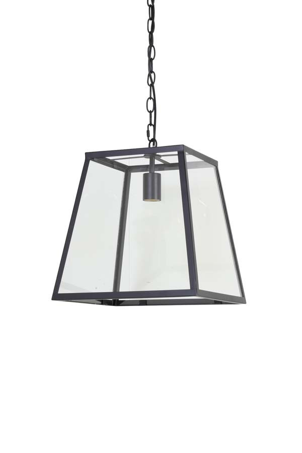 Light & Living Hanglamp 'Saunte', glas metaal zwart