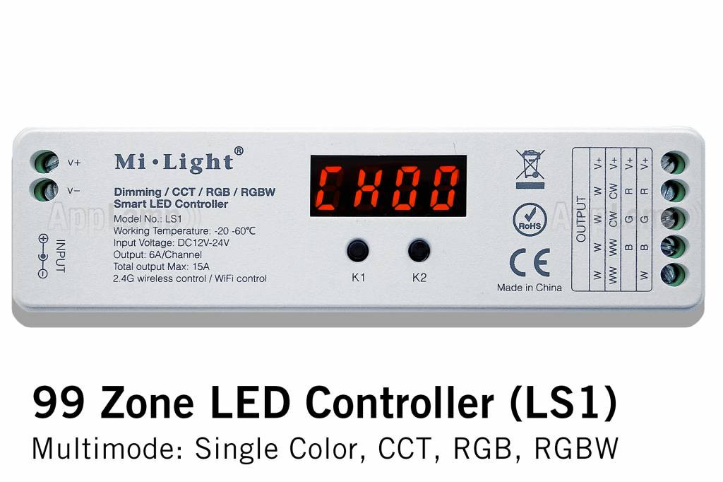 Mi·Light Milight RF Controller | Geschikt voor meeste type led strips | 12-24V 4x6A