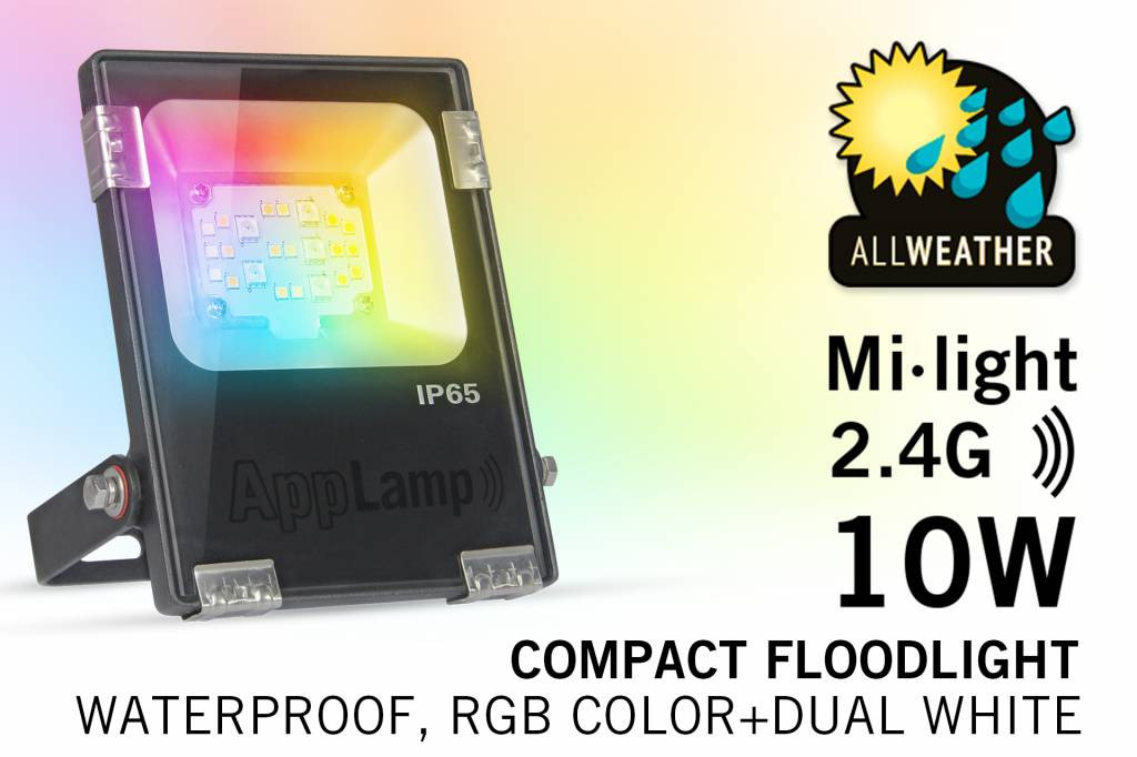 Mi·Light Mi-Light 10W RGBWW Kleur + Dual White LED Schijnwerper. Waterdicht IP65