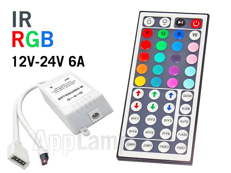 RGB IR Controller met Afstandsbediening | 12-24 Volt 6 Ampère