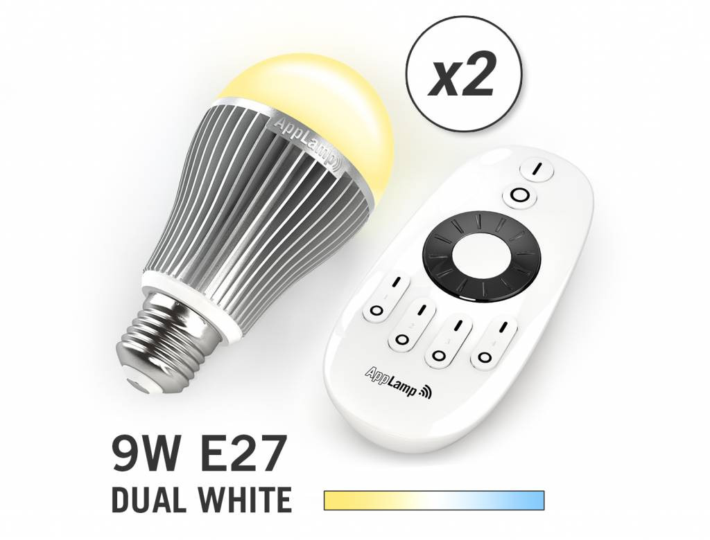 Mi·Light Mi-light 9W Dual White E27 Set van 2 Wifi LED Lampen