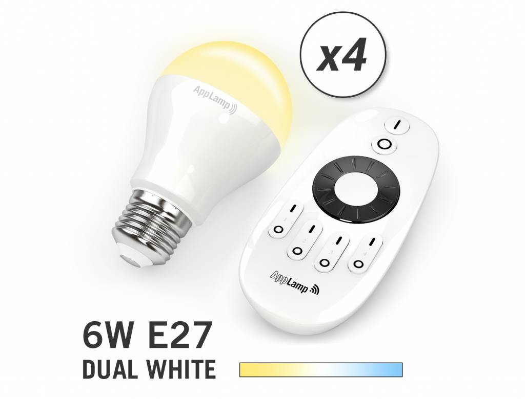 Mi·Light Mi-light 6W Dual White E27 Set van 4 Wifi LED Lampen