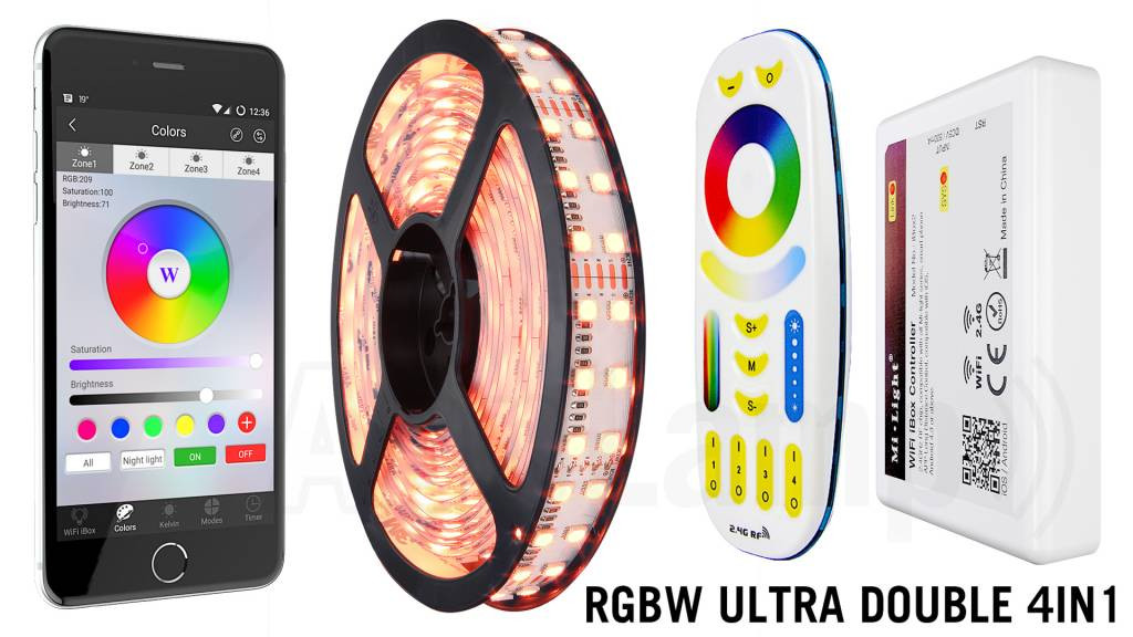 Mi·Light RGB & Warm Wit Ultra 4 in 1 Led Strip | 120 Leds pm starterset wifi