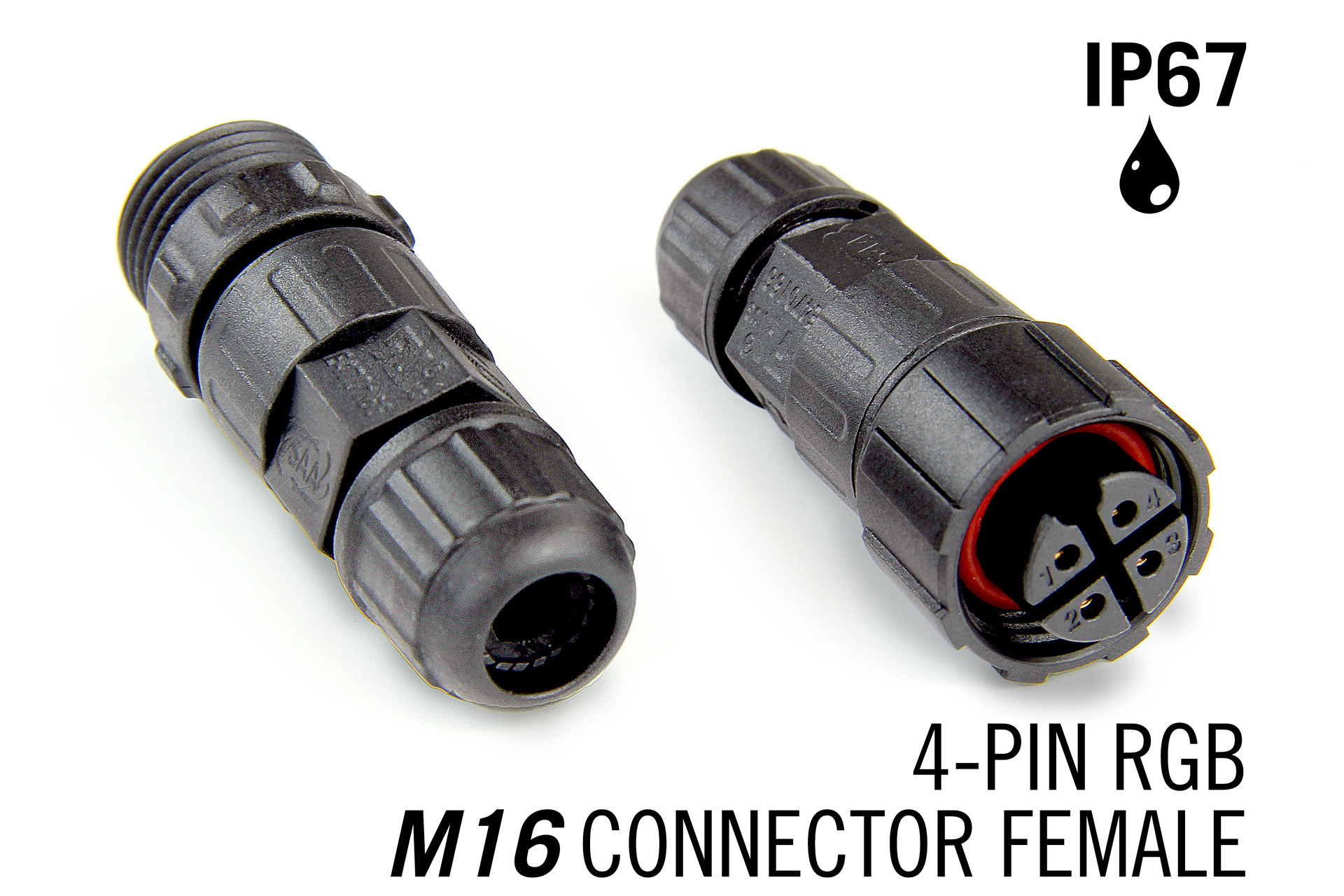M16 4 Pin IP67 Waterdichte Female Connector