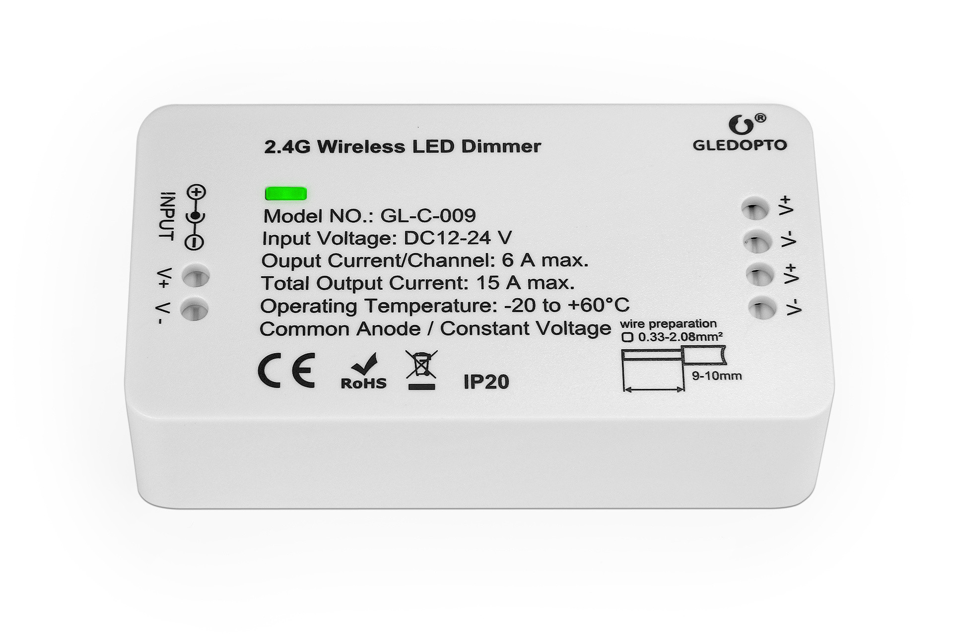 GLEDOPTO Enkelkleurige Gledopto Zigbee Dimmer Controller GL-C-009 | 12-24 Volt 15 Ampère