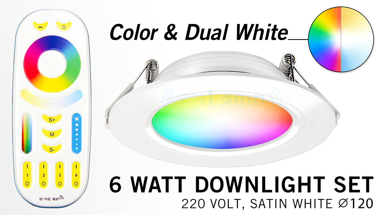 Mi·Light Mi-Light 6W RGBWW Kleur + Dual White LED Inbouwspot + Afstandsbediening