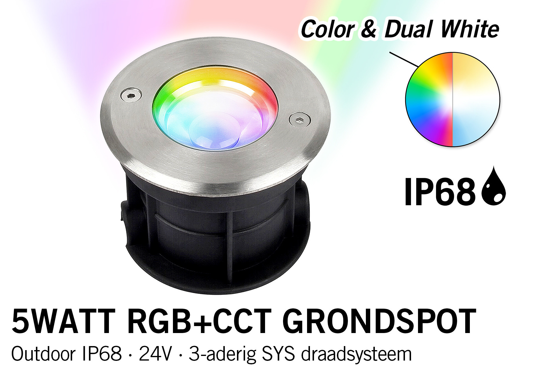 Mi·Light 5W RGB+CCT 24V LED Grondspot IP68 | SYS-RD1
