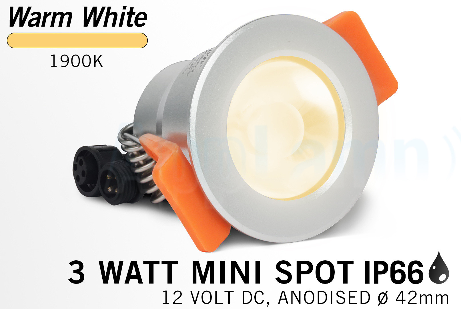 Mi·Light Miboxer 3W (Extra)Warm Wit Mini LED spotje. Waterdicht IP66, 12Volt, Ø 42mm